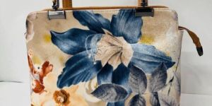 Ladies Brown Printed Handbag