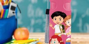 Stainless Steel Kids Printed Water Bottle - Multidesign