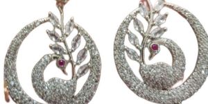 Brass Metal Rhodium Polish Ad Earring