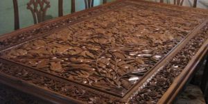 Heritage Brown Wooden Carving Dining Table
