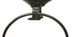Cock Black Antique Iron Towel Ring