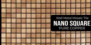 Nano Square Design Pattern Mosaic Tile (Copper, 15mm Square)