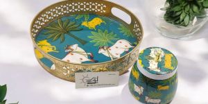 Pichwai Metal Tray