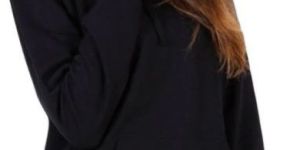 Ladies Black Cotton Blend Hoodie