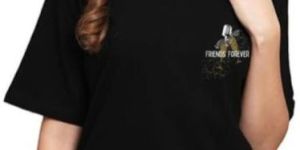 Ladies Friends Forever Printed Round Neck Cotton T-Shirt