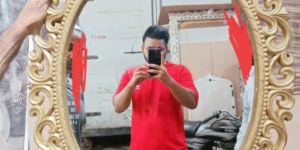 Wooden Oval Mirror Frame