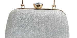 Girls White Synthetic Clutch Bag