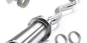 4 Ft. EZ Curl Olympic Barbell Rod with Spring Lock for Weightlifting