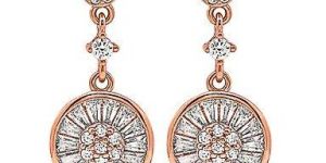 Rose Gold Wheel Dangle Earrings