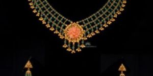 Layered Emerald Coral Ganesh Necklace Sets