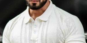 FLAT KNIT WHITE SLIM POLO T-SHIRT