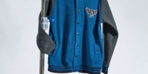 SOLID NAVY VARSITY JACKET