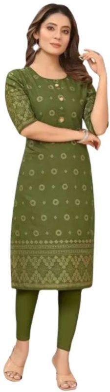 Readymade Daily Wear Straight Kurti in Olive