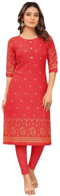 Readymade Daily Wear Straight Kurti in Red