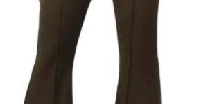 Solid Ankle Length Bell Bottom Trouser in Olive