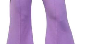 Solid Ankle Length Bell Bottom Trouser in Purple