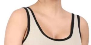 Solid Full Coverage Light Padded Sports Bra Beige
