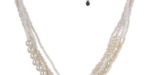 White Pearl Layered Chain Necklace