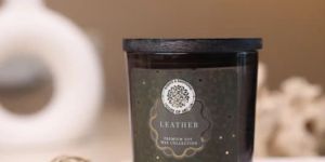 LEATHER HOME DECOR CANDLE NATURAL SOY WAX