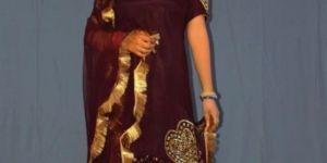 Brown Georgette Hand Embroidered Sharara Suit Set