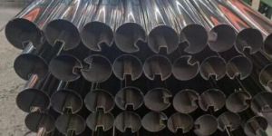 Round Slot Mirror Polish Stainless Steel Pipes
