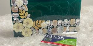 Handmade Green Resin Clutch Bag