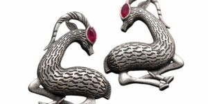 Silver Oxidised Earrings Deer Shape Earrings