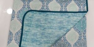 Green Cotton Printed Dohar Blanket