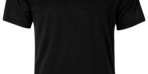 Mens Black Round Neck T Shirt