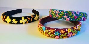 Laddies Hand-embroidered floral headbands