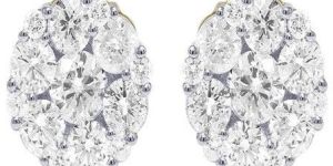 10k Gold Round Diamond Earrings