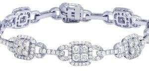 14k White Gold Round Moissnite 5.6ct Diamond Bracelet