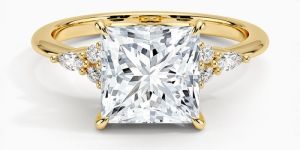 Women Princess 14 K Gold Diamond Ring