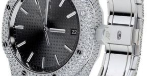 Audemars Piguet Royal Oak Black Dial Iced out Diamond Watch