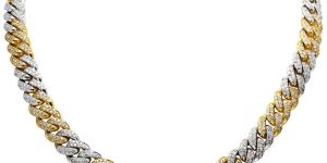 Diamond Cuban Link Chain in Sterling Silver Studded with Moissanite Diamond VVS1 Clarity