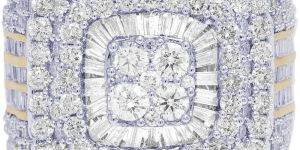 Men Yellow Gold Studded with Lab Grown Diamond Ring