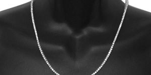 S925 Sterling Silver White Gold Plated Moissanite Diamond Tennis Chain