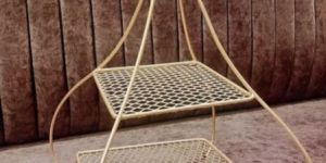 Golden Metal Two-Tier Hamper