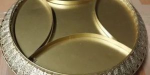 Golden Round Dry Fruit Tray