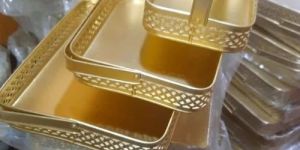 Square Gold Metal Basket