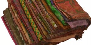 Recycled Used Pure Silk Printed Indian Saree