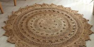Hand Knotted Designer Jute Rug