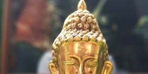 Brass Face Buddha Head Showpiece