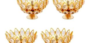 Brass Crystal Diya