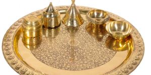 JYOTI ENTERPRISES BRASS POOJA THALI 6 PEACE SET