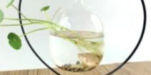 Metal Hanging Fish Bowl with Stand