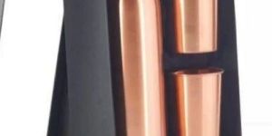 Plain Copper Glass and Bottle Gift Set