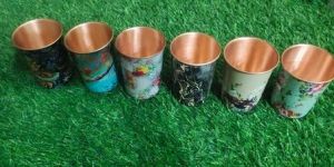 Printed Copper Glass Set