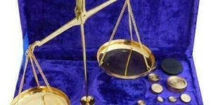 Antique Brass Decor Jewellery Balance Scale with Velvet Box