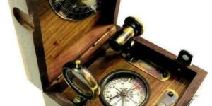 Compass Brass Marine Master Box & Nautical Telescope Magnifying Glass